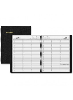 Julian - Weekly - 1.2 Year - July 2015 till August 2016 - 7:00 AM, 7:00 AM to 8:45 PM, 5:30 PM 1 Week Double Page Layout - 8.25" x 10.88" - Wire Bound - Black - Leather - aag7095705